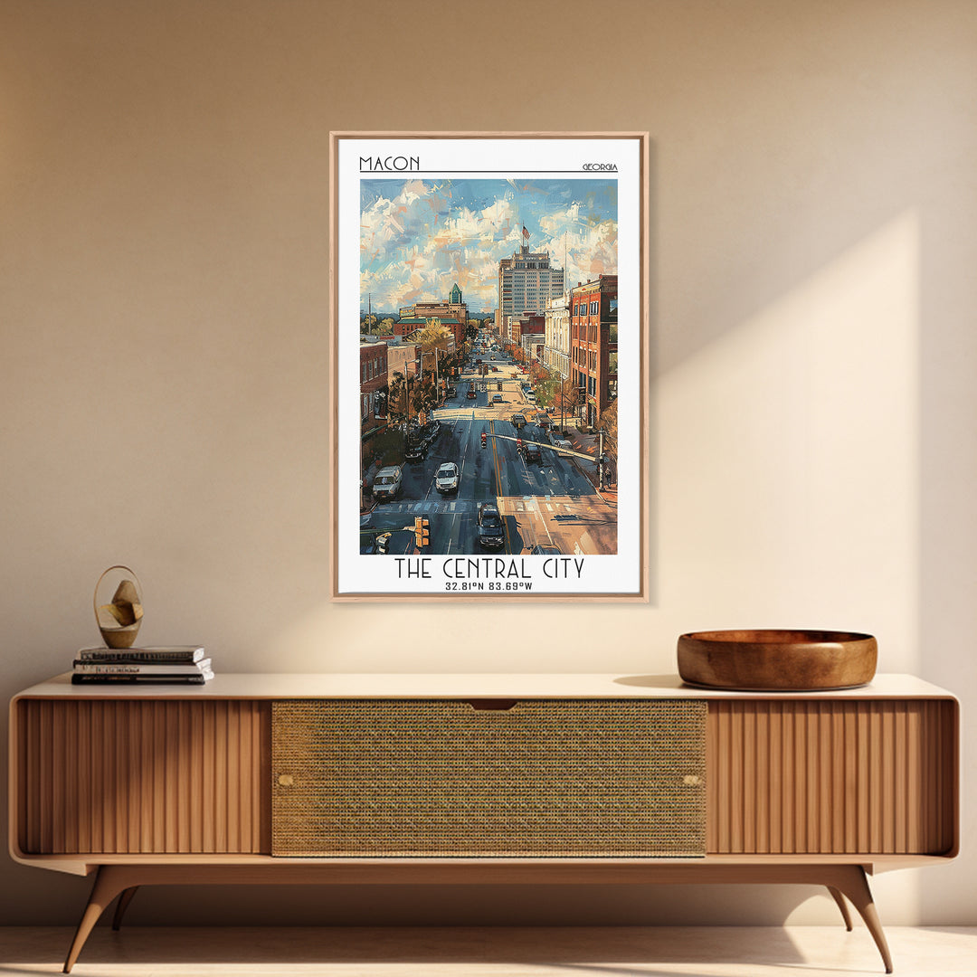 Macon Travel Poster, Canvas Print, Travel Wall Decor, Minimalist Poster, Modern Wall Decor, Wall Art, Retro Travel Print, Poster Art