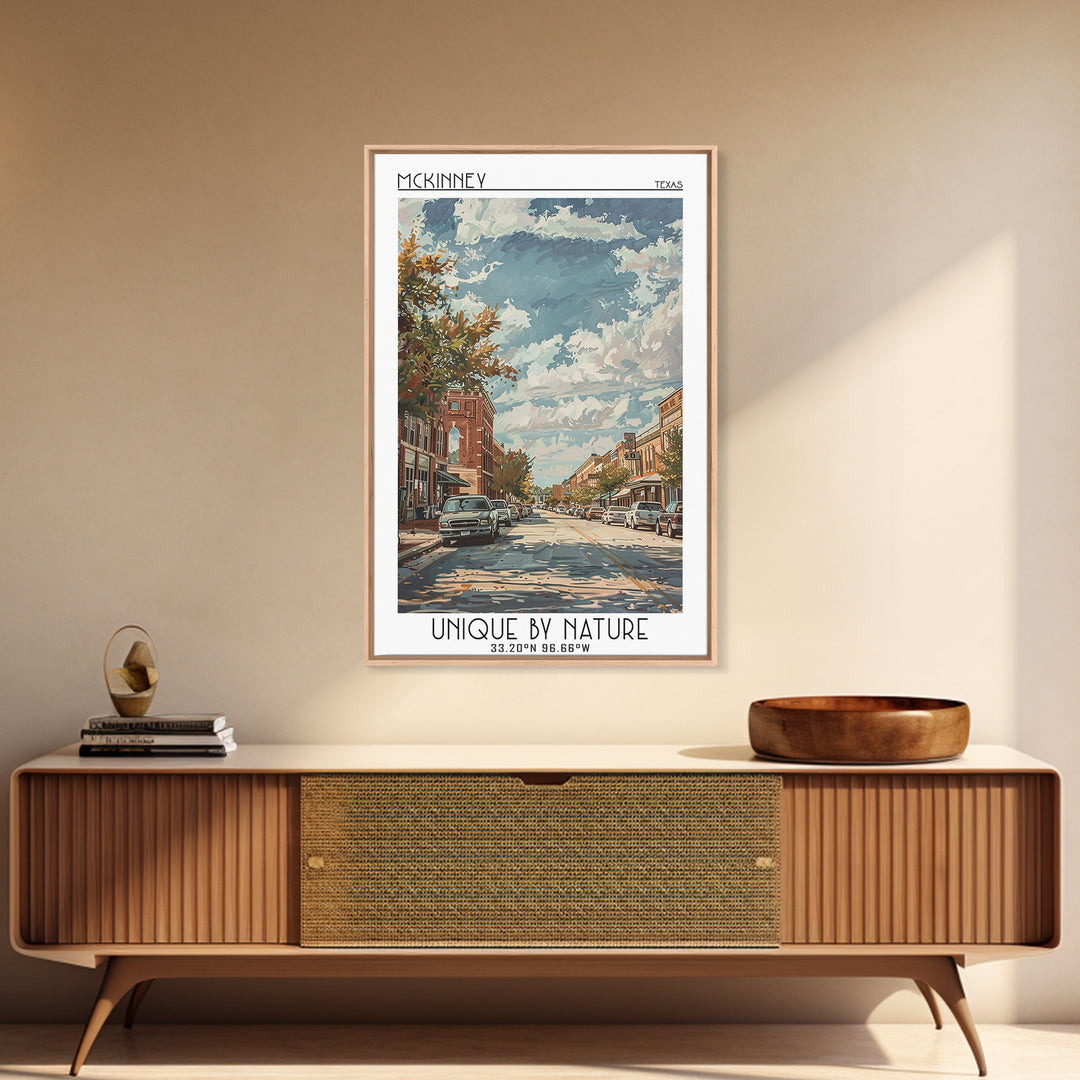 McKinney Travel Poster, Framed Canvas Print, City Travel Poster, Travel Wall Decor, City Wall Art, Travel Wall Art, Gallery Wall Set