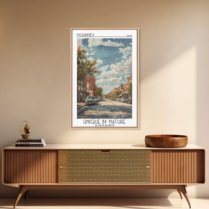 McKinney Travel Poster, Framed Canvas Print, City Travel Poster, Travel Wall Decor, City Wall Art, Travel Wall Art, Gallery Wall Set