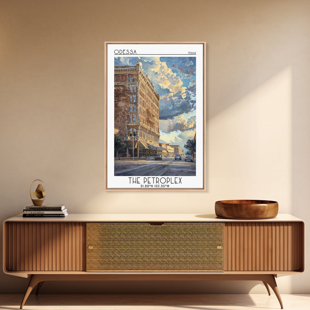 Odessa Travel Poster, Framed Canvas Print, Retro Travel Poster, City Wall Art, City Travel Poster, City Illustration, Retro Wall Art