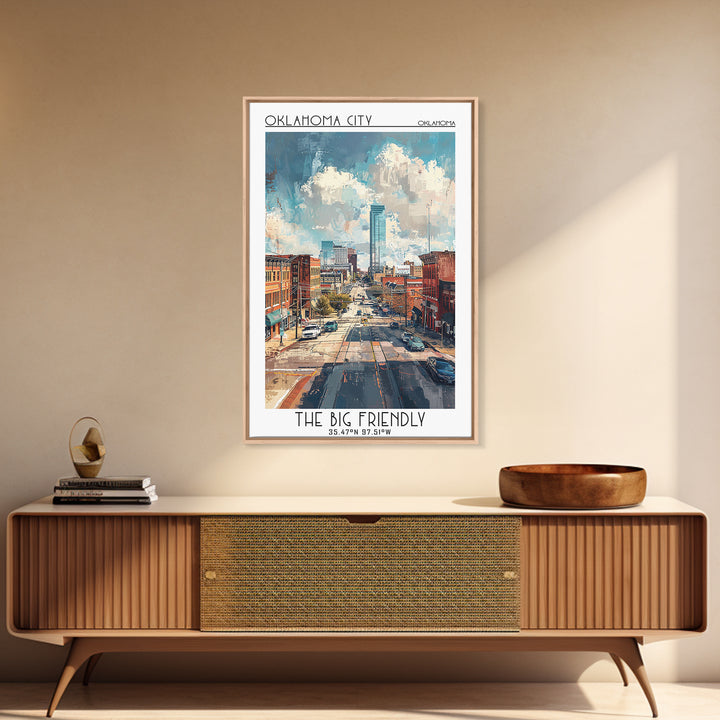 Oklahoma City Travel Poster, Canvas Print, Poster Print, Travel Wall Art, Art Print, Vintage Poster, Travel Art Print, City Wall Art