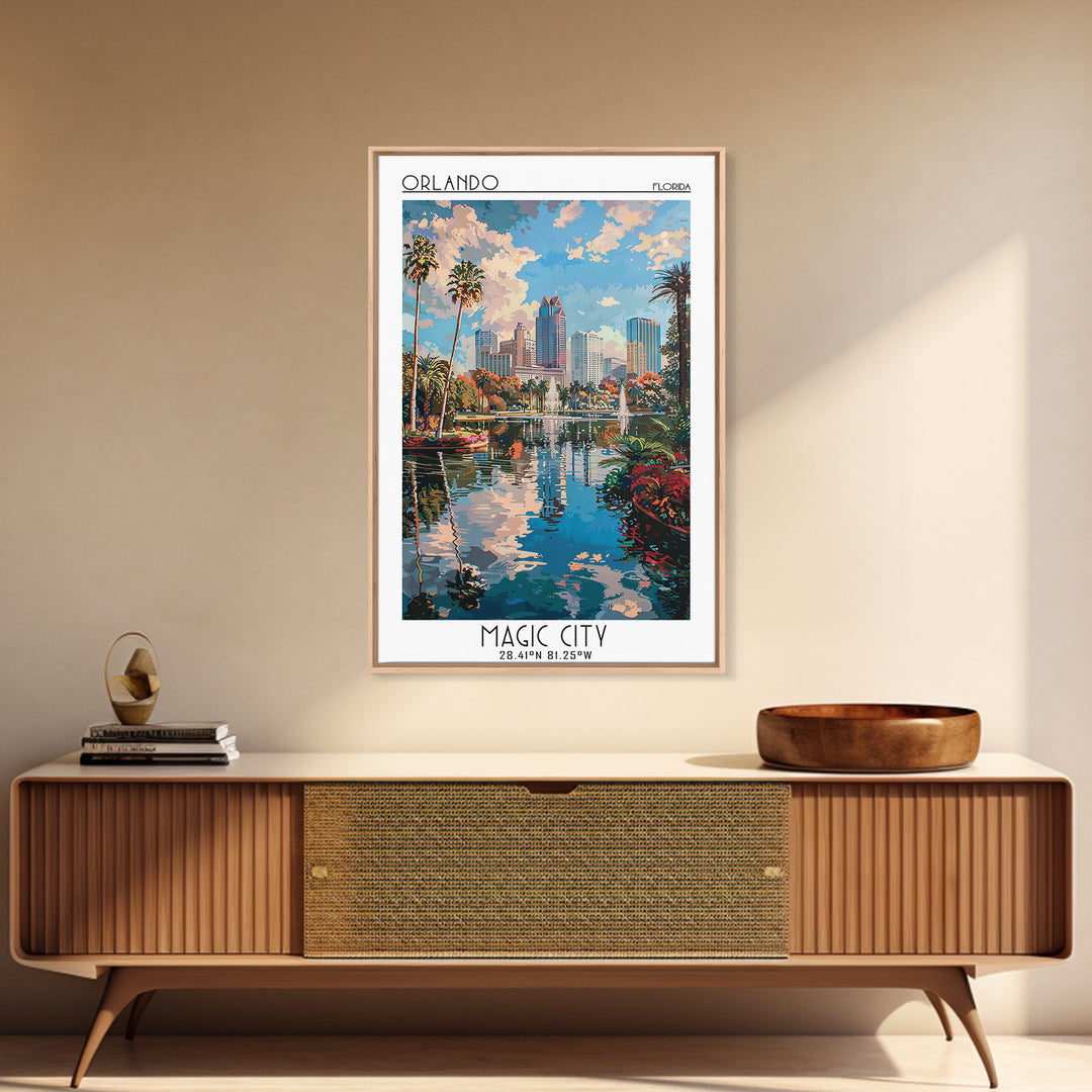 Orlando Travel Poster, Canvas Print, Travel Wall Art, City Wall Art, Modern Wall Decor, Art Print, City Travel Poster, Landscape Art