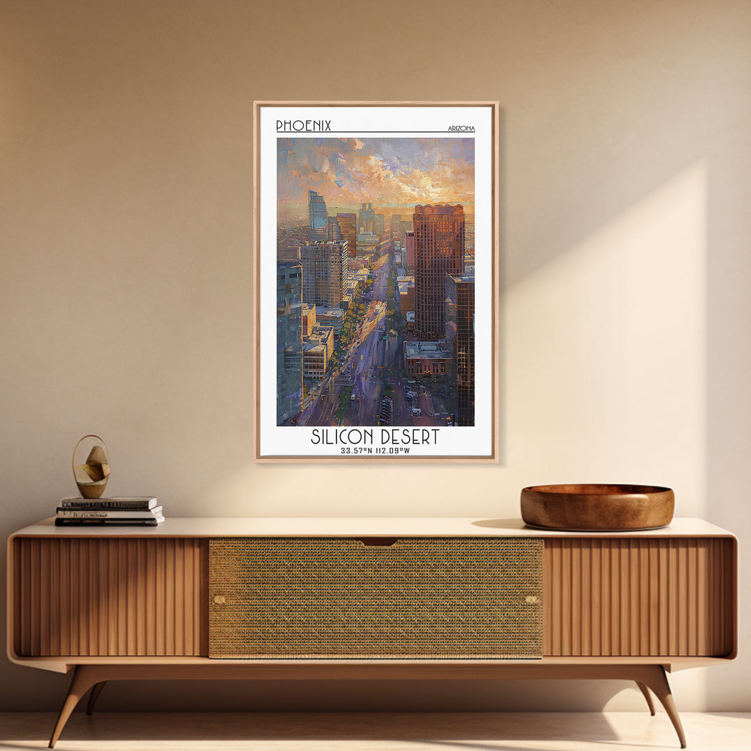 Phoenix Travel Poster, Canvas Print, Travel Prints, Landscape Art, Retro Travel Print, Travel Print, City Wall Art, Travel Art Print