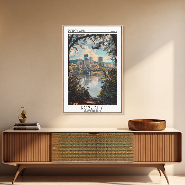 Portland Travel Poster, Canvas Print, Travel Art Print, Modern Wall Decor, Travel Decor, Art Print, Travel Prints, Minimalist Poster
