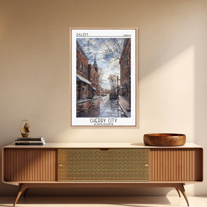 Salem Travel Poster, Canvas Print, Retro Wall Art, Travel Print, Retro Travel Poster, Wall Art, City Illustration, Minimalist Poster