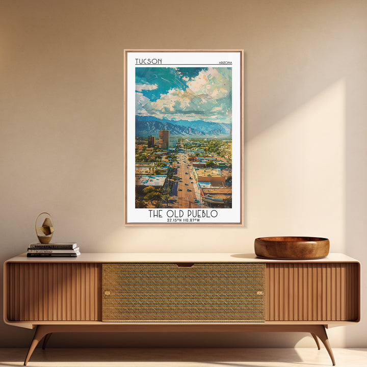 Tucson Travel Poster, Canvas Print, City Art Print, Travel Wall Art, Retro Travel Print, Travel Decor, Poster Art, Modern Wall Decor
