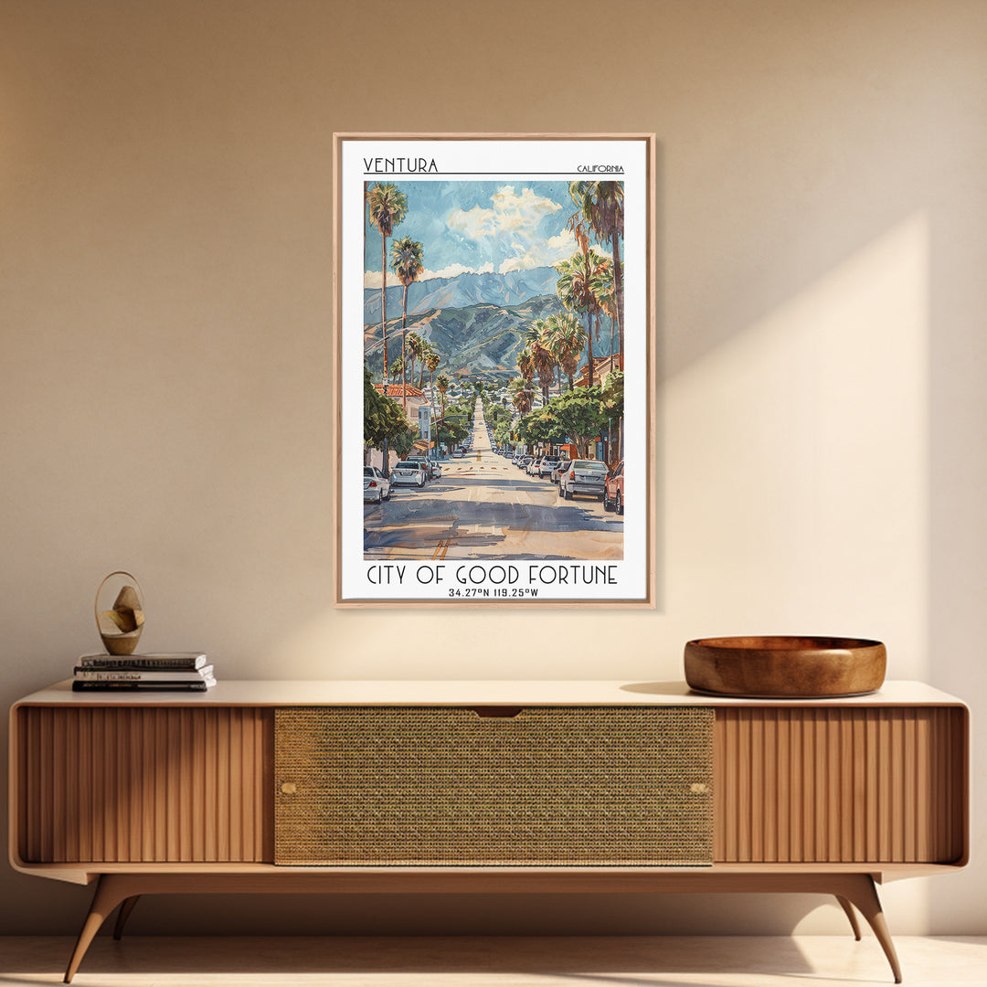 Ventura Travel Poster, Canvas Print, City Travel Poster, Travel Wall Art, Travel Art Print, Home Decor, Travel Prints, Landscape Art