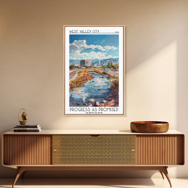 West Valley City Travel Poster, Framed Canvas Print, Travel Prints, Landscape Art, Travel Posters, City Art Print, Travel Wall Decor