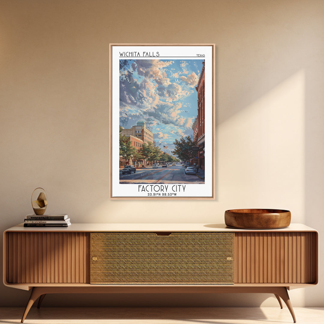 Wichita Falls Travel Poster, Canvas Print, Retro Wall Art, Travel Print, Travel Wall Art, Vintage Posters, Poster Art, Landscape Art