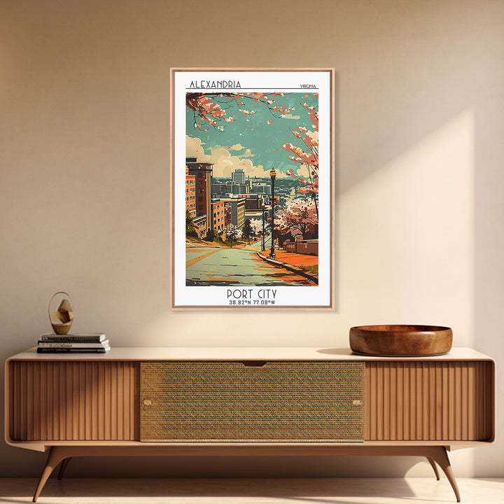 Alexandria Travel Poster, Framed Canvas Print, Travel Prints, Landscape Art, Vintage Poster, Minimalist Poster, Vintage Travel Print