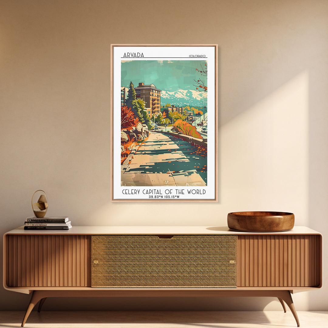 Arvada Travel Poster, Framed Canvas Print, Retro Travel Poster, City Wall Art, Poster Print, Vintage City Poster, City Travel Poster