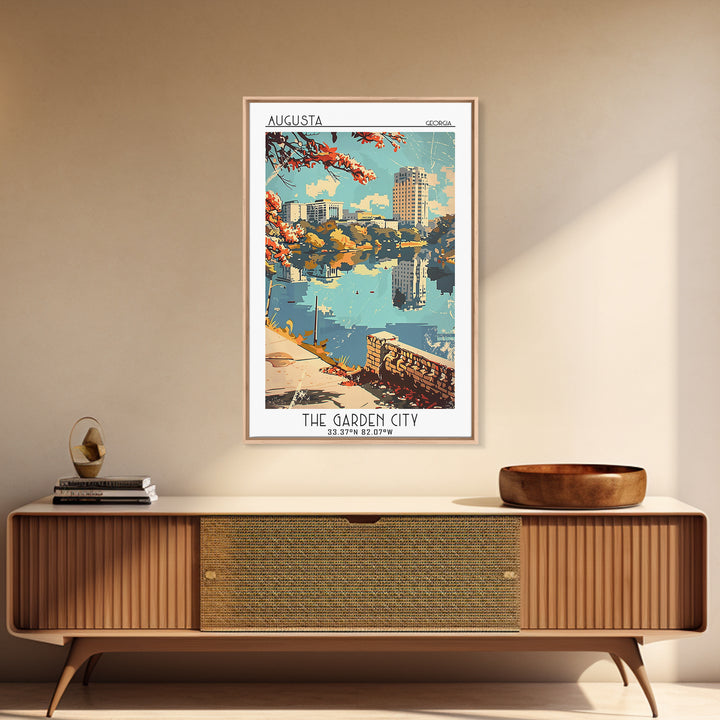 Augusta Travel Poster, Framed Canvas Print, Travel Wall Art, City Wall Art, Fine Art Print, Wall Art, Travel Posters, Vintage Travel