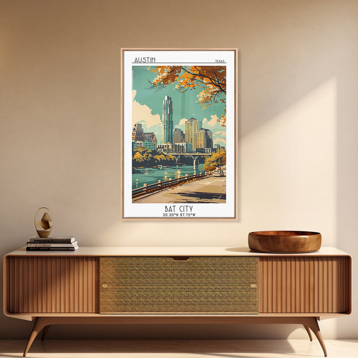 Austin Travel Poster, Canvas Print, Travel Wall Art, City Wall Art, Travel Decor, Poster Art, Travel Posters, Wall Art, Travel Print