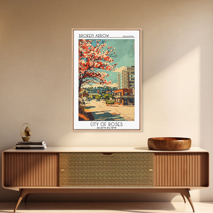 Broken Arrow Travel Poster, Canvas Print, Poster Print, Travel Wall Art, Retro Travel Print, Travel Wall Decor, Mid Century Wall Art