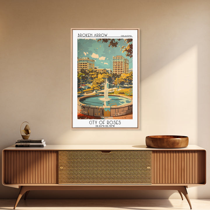 Broken Arrow Oklahoma Travel Poster, Canvas Print, City Travel Poster, Vintage City Poster, Poster Print, Gallery Wall Set, Wall Art
