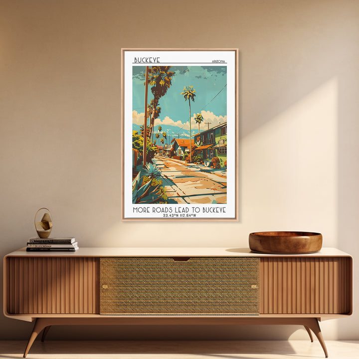 Buckeye Arizona Travel Poster, Canvas Print, Retro Wall Art, Travel Print, Mid Century Wall Art, Retro Travel Poster, Fine Art Print