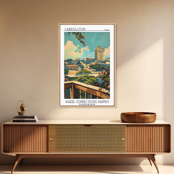 Carrollton Travel Poster, Framed Canvas Print, City Art Print, Travel Wall Art, Home Office Decor, City Wall Art, City Travel Poster