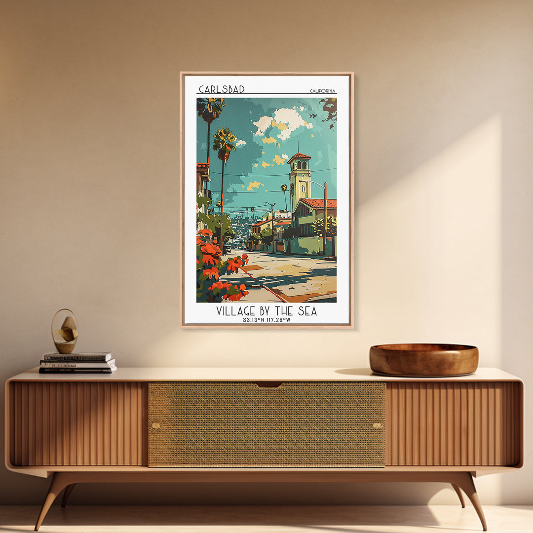 Carlsbad California Travel Poster, Canvas Print, Poster Print, Travel Wall Art, City Travel Poster, Gallery Wall Set, City Art Print