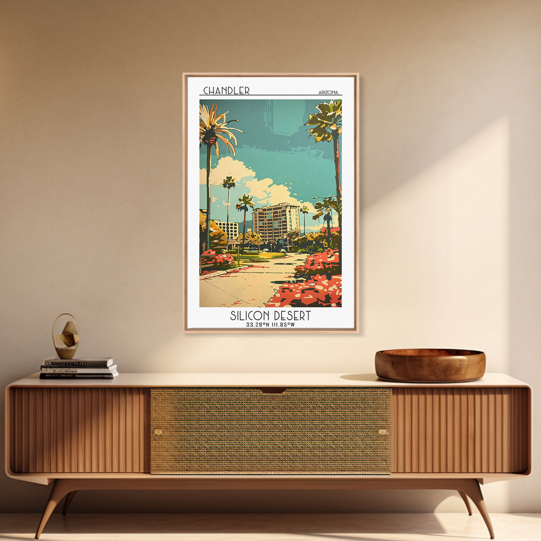 Chandler Travel Poster, Framed Canvas Print, Travel Art Print, Modern Wall Decor, Wall Art, Travel Wall Decor, Poster Art, Art Print