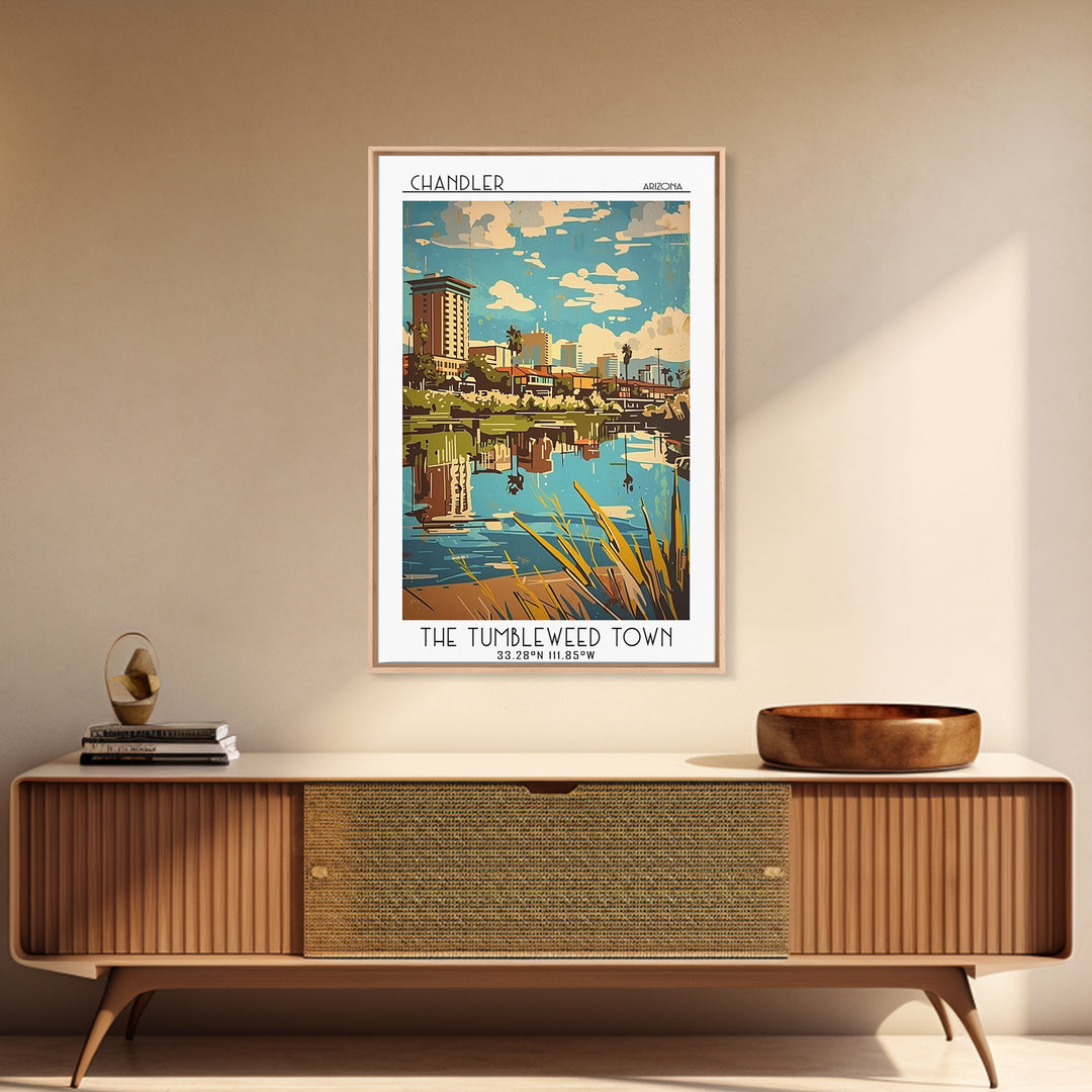 Chandler Arizona Travel Poster, Canvas Print, Travel Art Print, Modern Wall Decor, Living Room Wall Art, Home Decor, Travel Wall Art