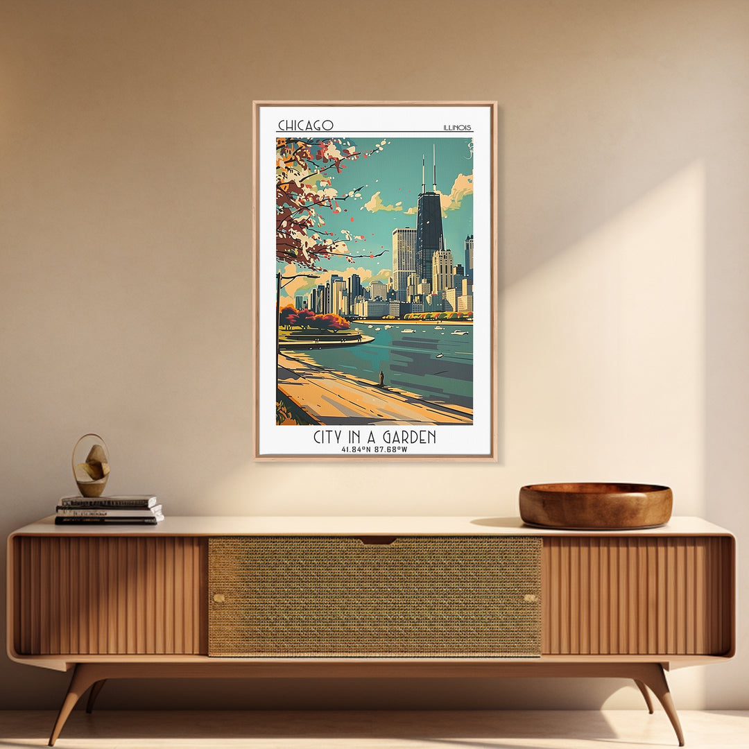 Chicago Illinois Travel Poster, Canvas Print, City Travel Poster, Vintage City Poster, Poster Print, City Wall Art, Gallery Wall Set