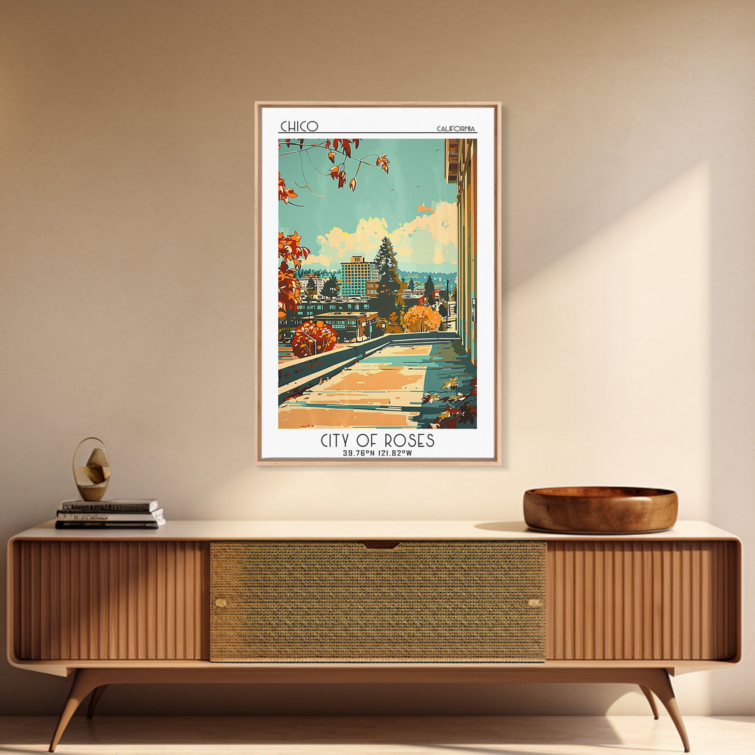Chico Travel Poster, Canvas Print, Poster Print, Travel Wall Art, Vintage Travel, Minimalist Poster, Gallery Wall Set, Landscape Art