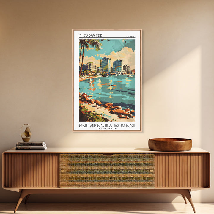 Clearwater Travel Poster, Canvas Print, Travel Art Print, Modern Wall Decor, Travel Wall Art, Home Decor, Travel Decor, Poster Print