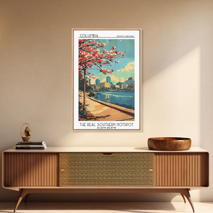 Columbia South Carolina Travel Poster, Canvas Print, City Travel Poster, Travel Wall Decor, Fine Art Print, Art Print, Landscape Art