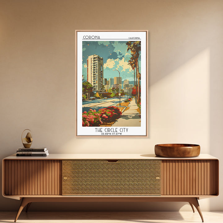 Corona California Travel Poster, Canvas Print, City Art Print, Travel Wall Art, Travel Wall Decor, Modern Wall Decor, Fine Art Print