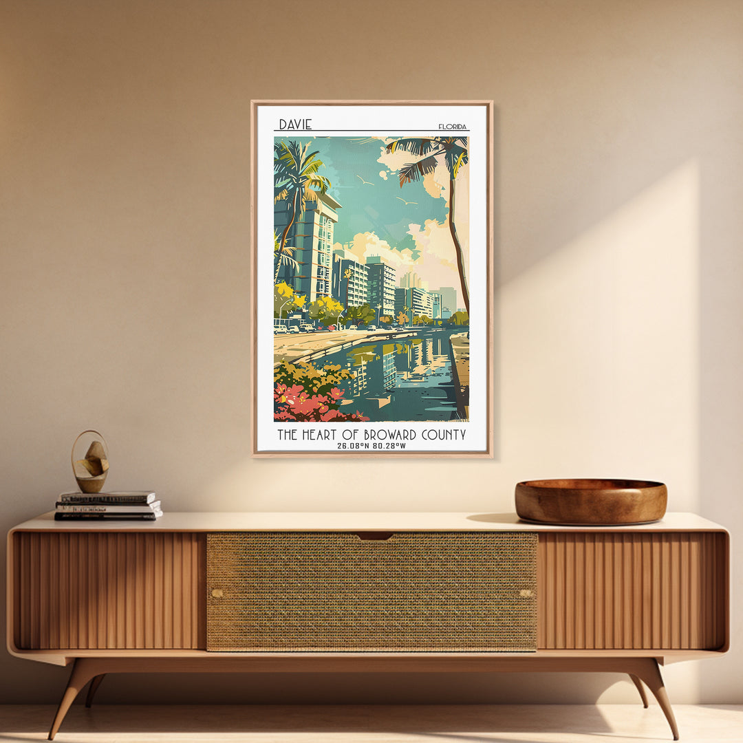 Davie Florida Travel Poster, Canvas Print, Retro Travel Poster, City Wall Art, Vintage City Poster, Vintage Poster, Gallery Wall Set