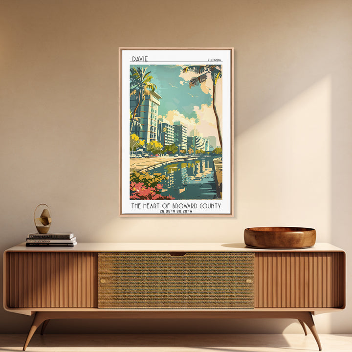 Davie Florida Travel Poster, Canvas Print, Retro Travel Poster, City Wall Art, Vintage City Poster, Vintage Poster, Gallery Wall Set