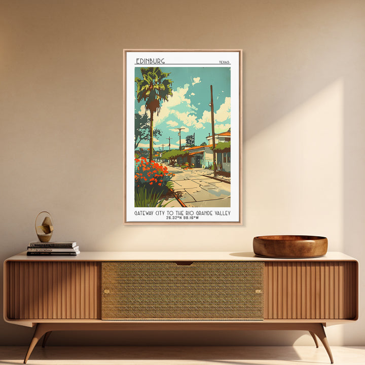Edinburg Travel Poster, Framed Canvas Print, Retro Travel Poster, City Wall Art, City Illustration, Minimalist Poster, Travel Prints