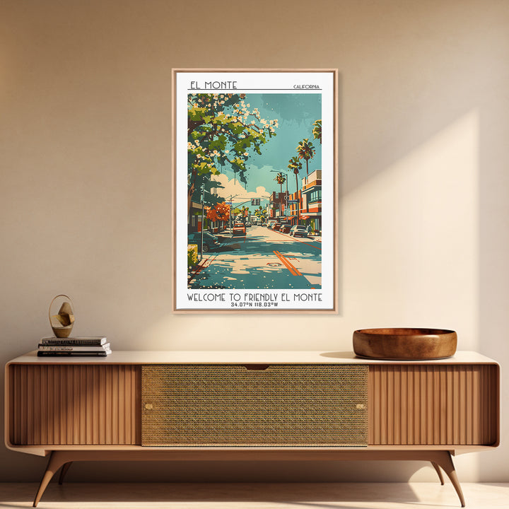 El Monte Travel Poster, Canvas Print, City Travel Poster, Travel Wall Decor, Landscape Art, City Wall Art, Fine Art Print, Art Print