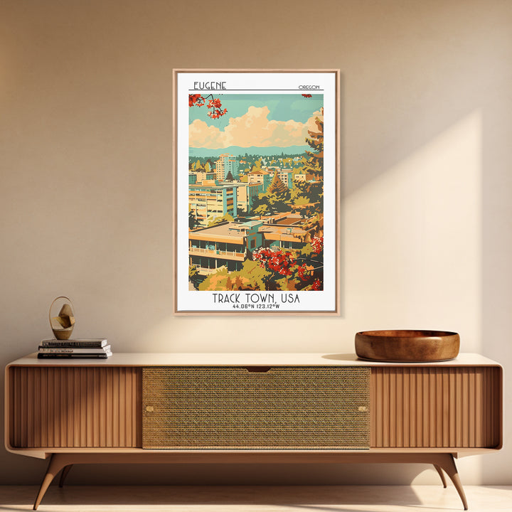 Eugene Oregon Travel Poster, Canvas Print, City Travel Poster, Travel Wall Decor, Wanderlust Gift, Travel Wall Art, Gallery Wall Set