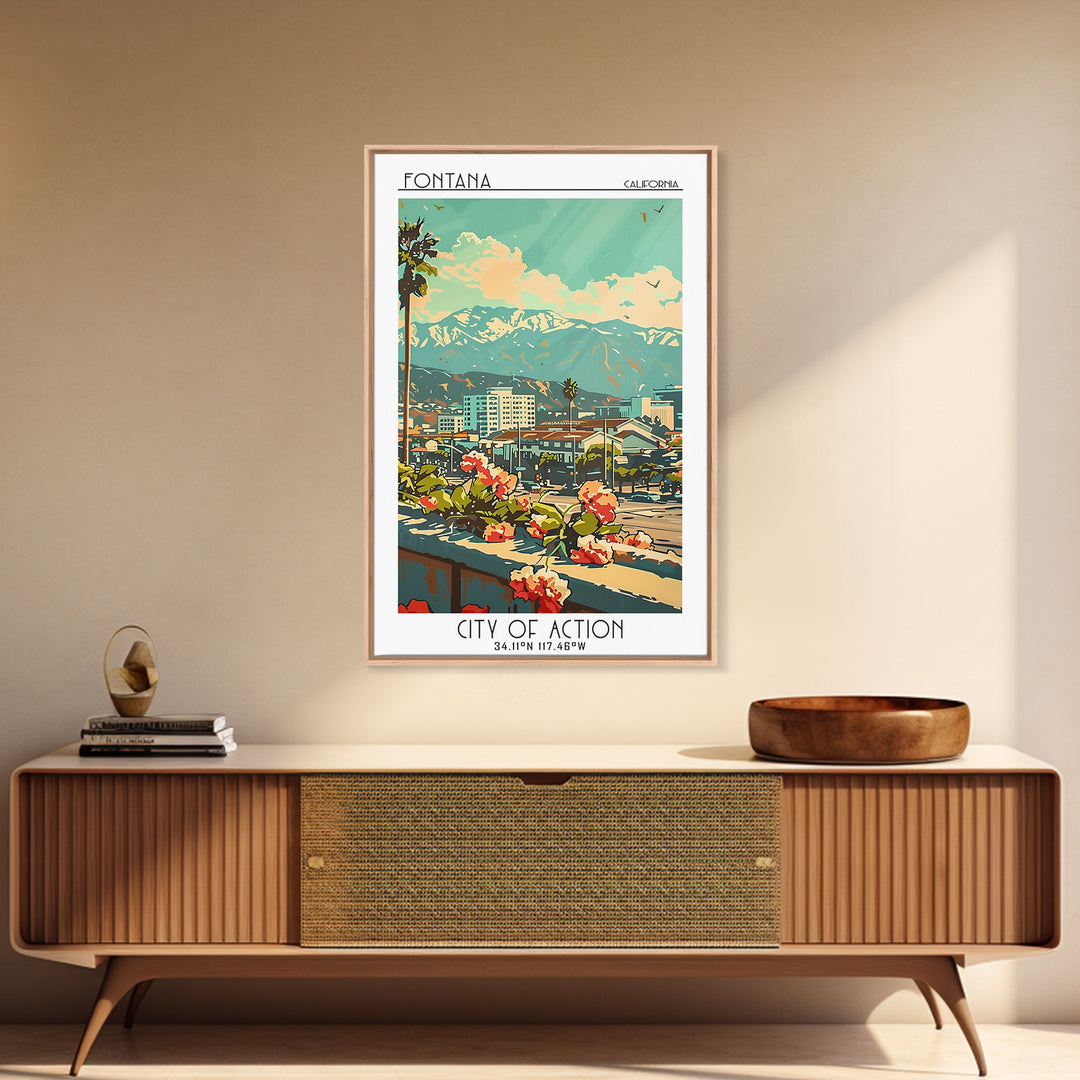 Fontana Travel Poster, Canvas Print, City Art Print, Travel Wall Art, Minimalist Poster, Travel Decor, Travel Posters, City Wall Art