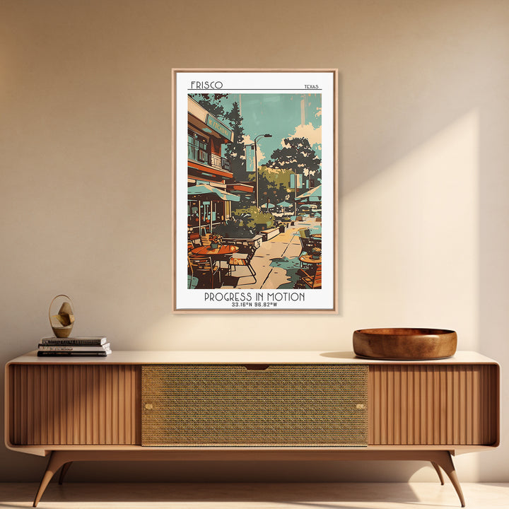 Frisco Texas Travel Poster, Canvas Print, City Travel Poster, Travel Wall Art, Landscape Art, Modern Wall Decor, Retro Travel Poster