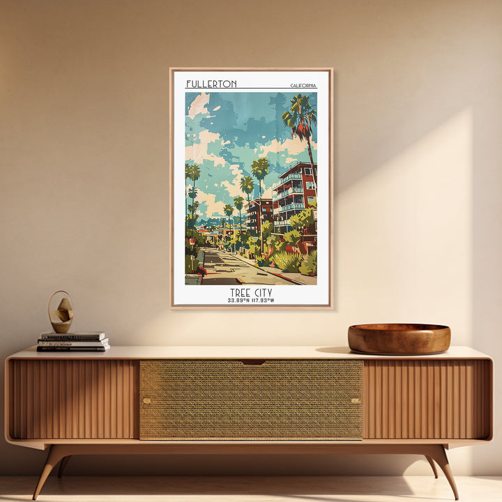Fullerton Travel Poster, Canvas Print, City Travel Poster, Vintage City Poster, Minimalist Poster, Retro Travel Print, City Wall Art