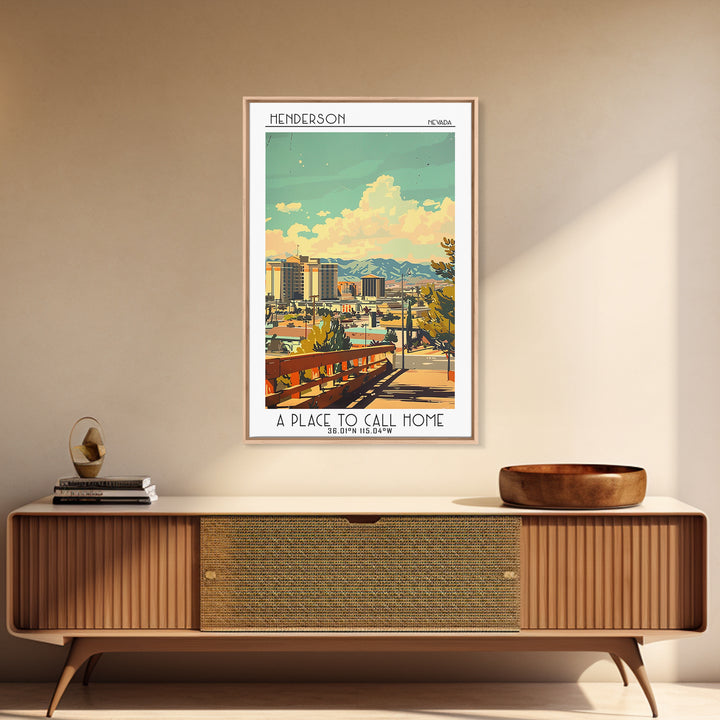 Henderson Nevada Travel Poster, Canvas Print, City Travel Poster, Vintage City Poster, Poster Print, Landscape Art, Gallery Wall Set