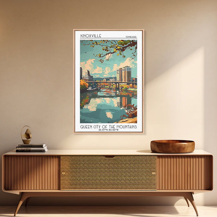 Knoxville Tennessee Travel Poster, Framed Canvas Print, City Travel Poster, Travel Wall Art, Travel Prints, Wall Art, Travel Posters