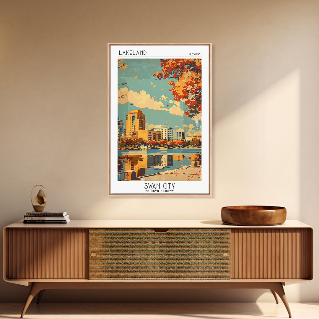 Lakeland Florida Travel Poster, Canvas Print, City Travel Poster, Travel Wall Art, Poster Print, City Art Print, Vintage City Poster