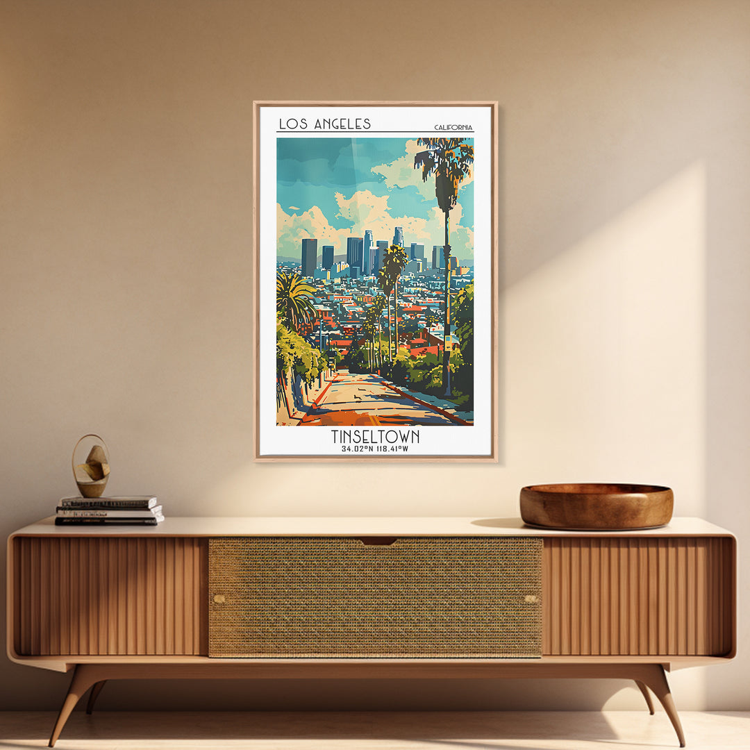 Los Angeles California Travel Poster, Canvas Print, Poster Print, Travel Wall Art, Modern Wall Decor, Gallery Wall Set, Travel Print
