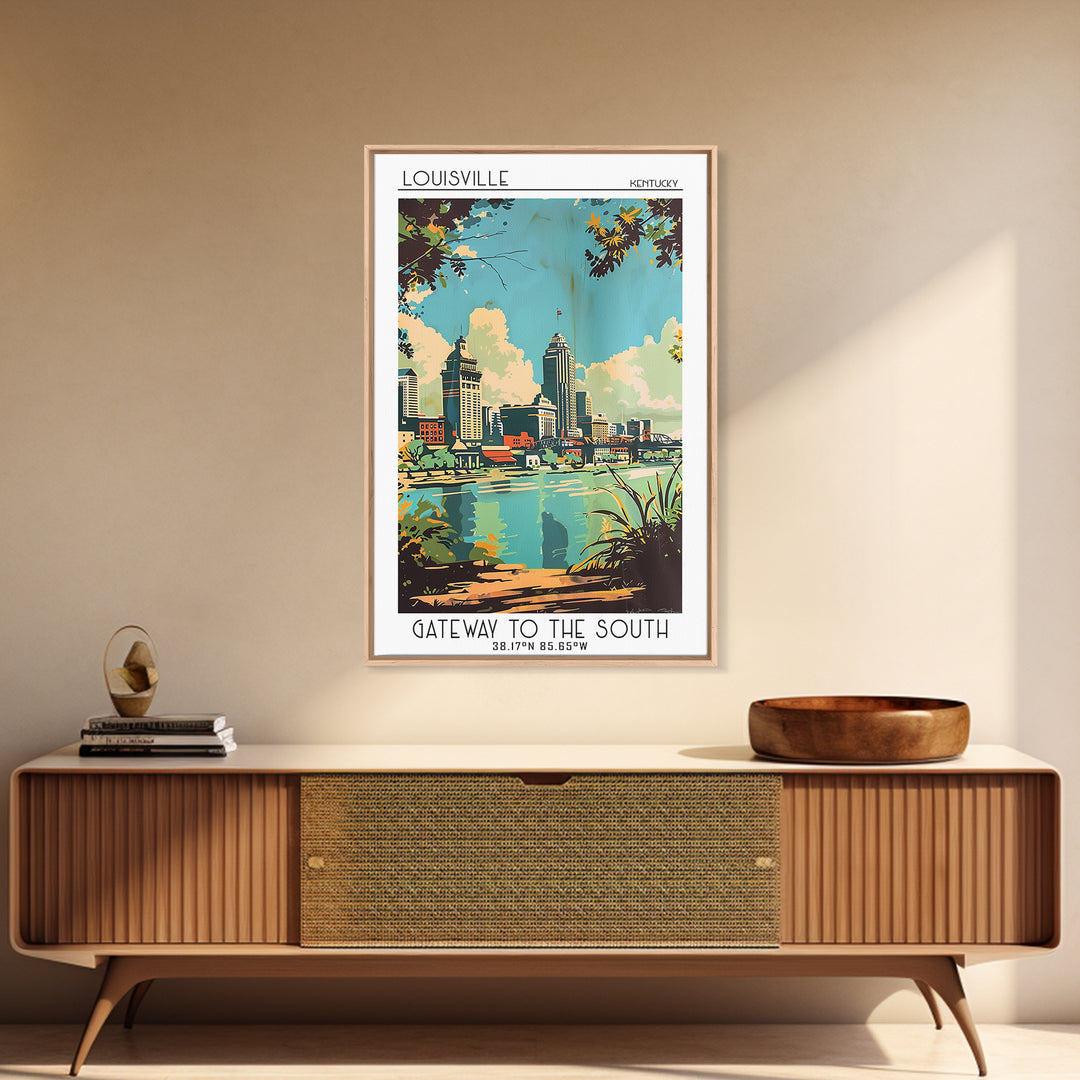 Louisville Travel Poster, Framed Canvas Print, Poster Print, Travel Wall Art, Travel Wall Decor, Poster Art, Wall Art, Landscape Art