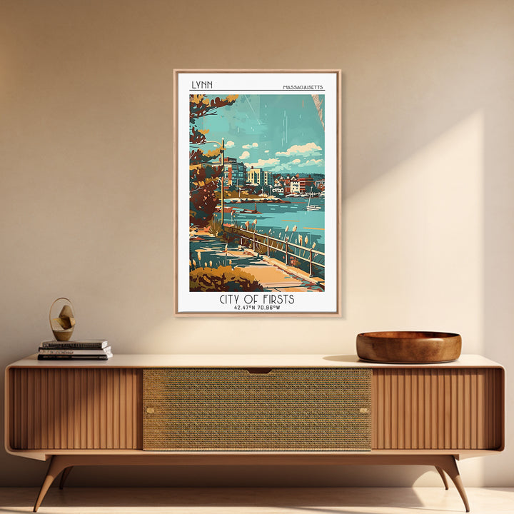 Lynn Travel Poster, Canvas Print, Retro Wall Art, Travel Print, Gallery Wall Set, Fine Art Print, Vintage Travel Art, Vintage Poster