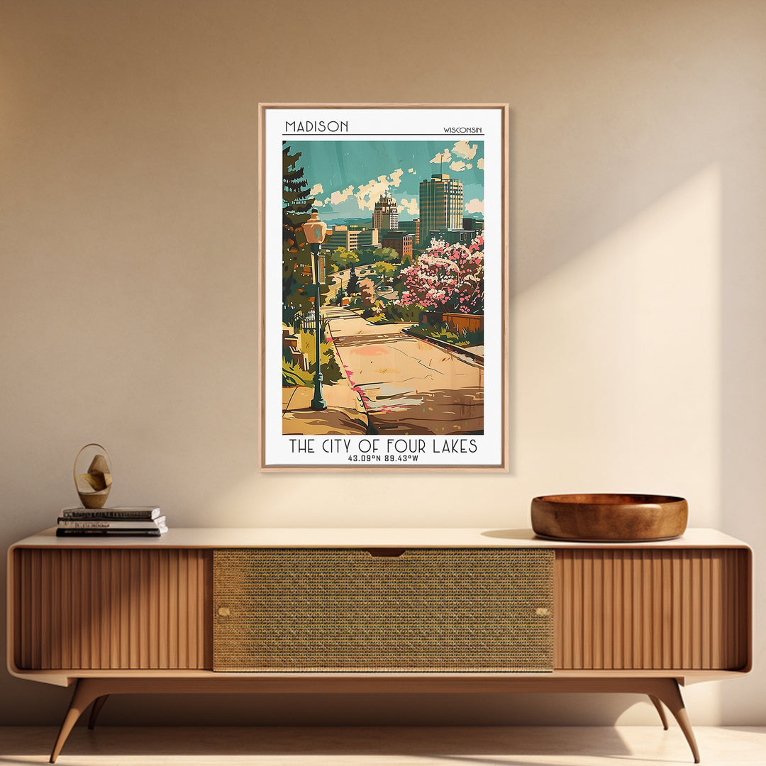 Madison Wisconsin Travel Poster, Canvas Print, City Travel Poster, Travel Wall Art, Vintage Poster, Travel Posters, Gallery Wall Set