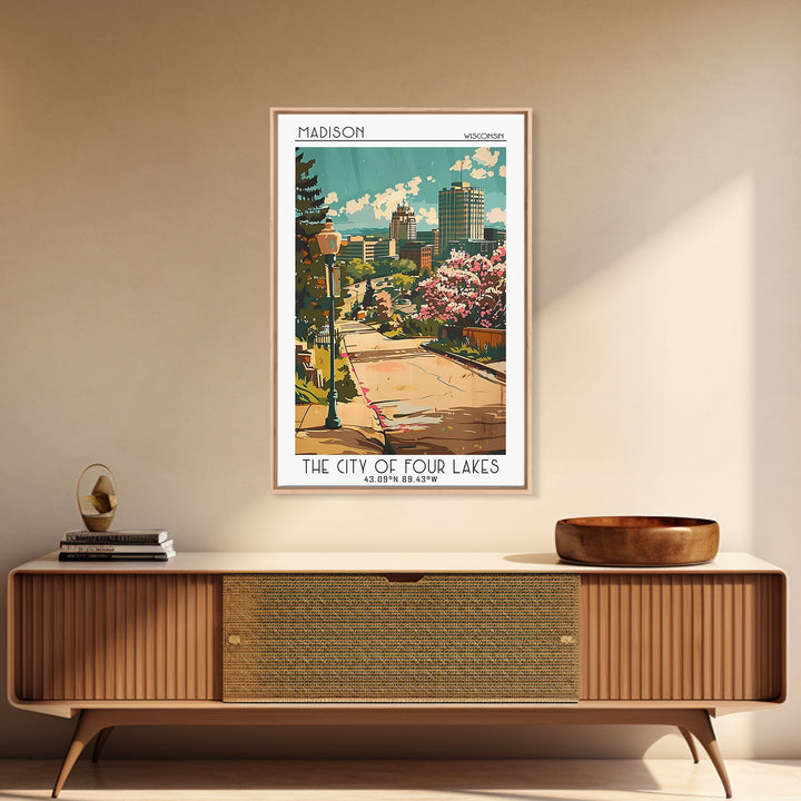 Madison Wisconsin Travel Poster, Canvas Print, City Travel Poster, Travel Wall Art, Vintage Poster, Travel Posters, Gallery Wall Set