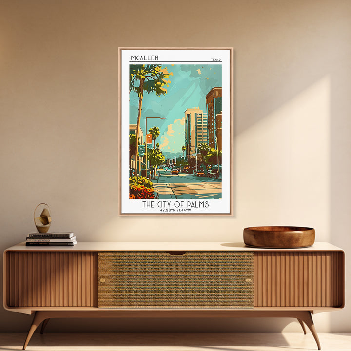 McAllen Texas Travel Poster, Framed Canvas Print, Poster Print, Travel Wall Art, Vintage Posters, Retro Wall Art, Vintage Travel Art
