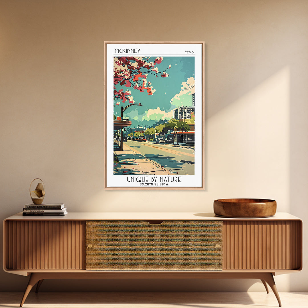 McKinney Travel Poster, Canvas Print, Retro Travel Poster, City Wall Art, Art Print, Travel Decor, Home Office Decor, City Art Print