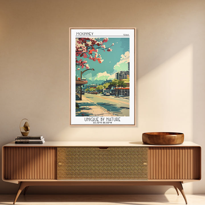 McKinney Travel Poster, Canvas Print, Retro Travel Poster, City Wall Art, Art Print, Travel Decor, Home Office Decor, City Art Print