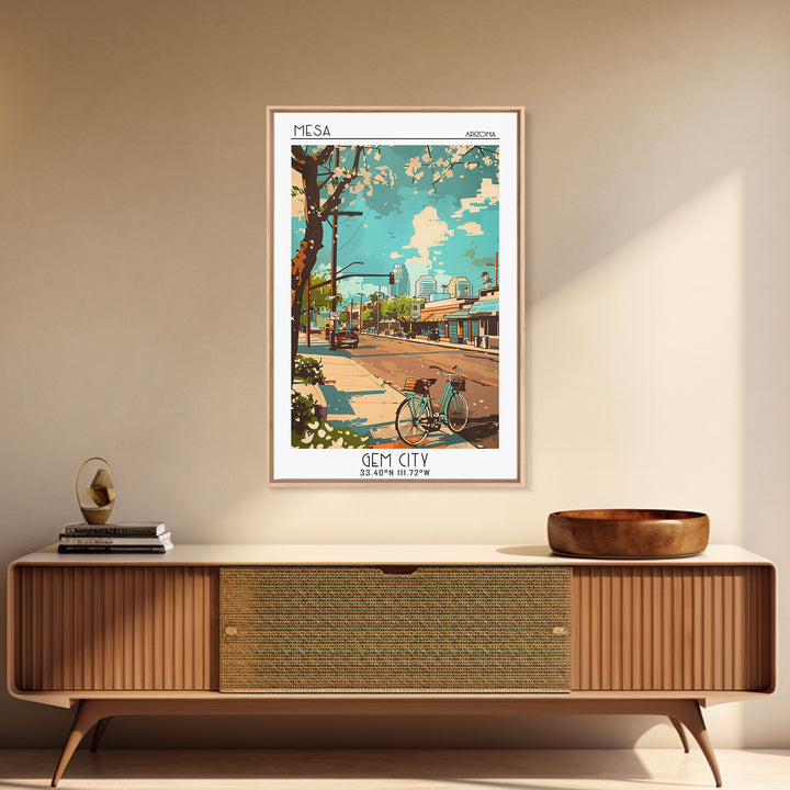 Mesa Travel Poster, Canvas Print, Retro Travel Poster, City Wall Art, Minimalist Poster, Wall Art, Modern Wall Decor, Retro Wall Art