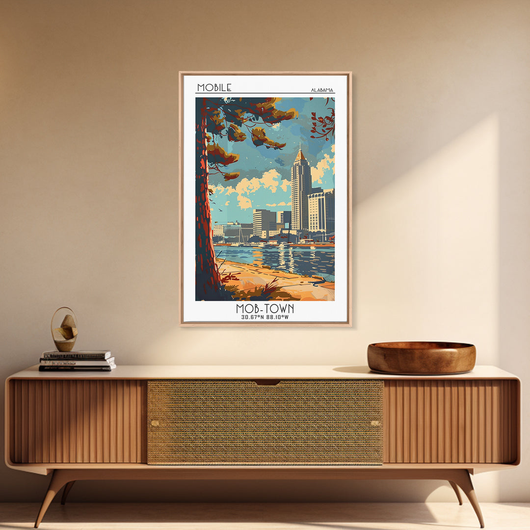 Mobile Travel Poster, Canvas Print, Retro Wall Art, Travel Print, Travel Prints, Vintage Travel, City Wall Art, Vintage Travel Print